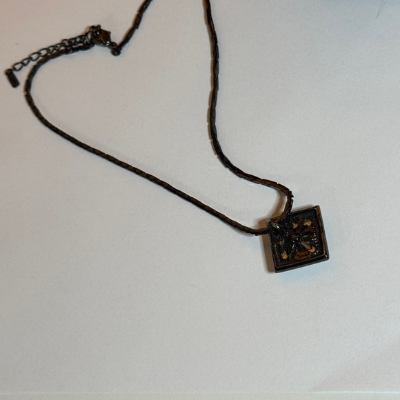 Yves Saint Laurent Black and Gold Geometric Necklace - Picture 6 of 13
